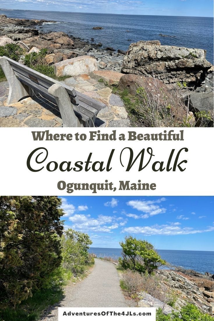 a bench sitting on the side of a cliff near the ocean with text overlay that reads where to find a beautiful coastal walk