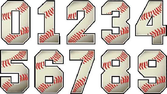 the numbers are made up of baseballs in different styles and colors, including one for each team