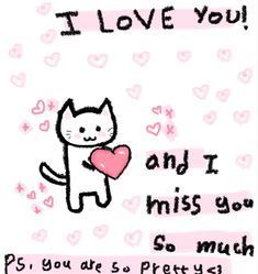 i love you and i miss you so much for you are s pretty girls card