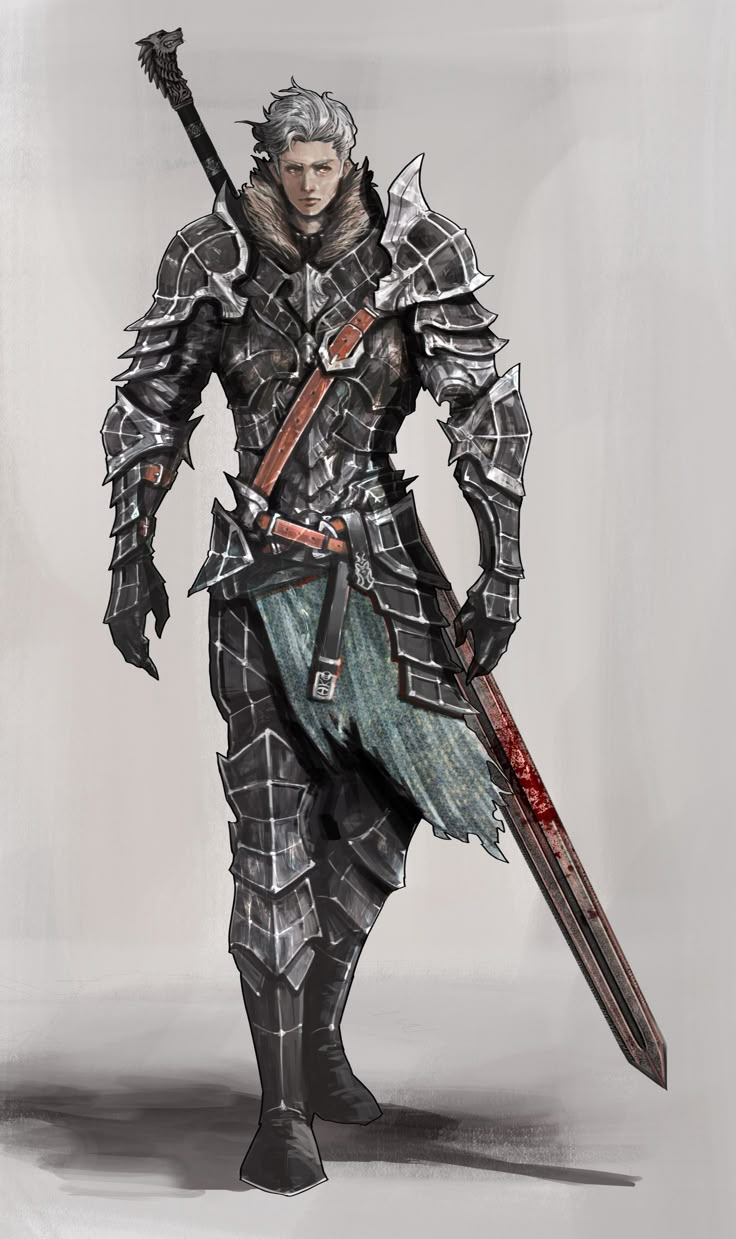 Anime Knight, Pathfinder Character, Heroic Fantasy, 다크 판타지, Knight Armor, Dungeons And Dragons Characters, Rpg Characters, Fantasy Armor, Male Characters