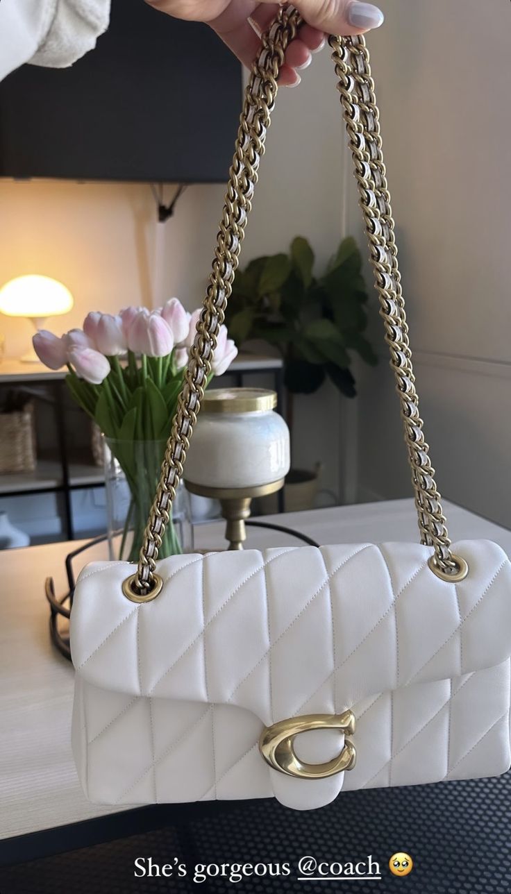 Baddie Purses, White Coach Bag, Soft Lifestyle, Handbags Aesthetic, Coach Tabby, Fashion Purses, Summer Items, Luxury Bags Collection, Purse Essentials