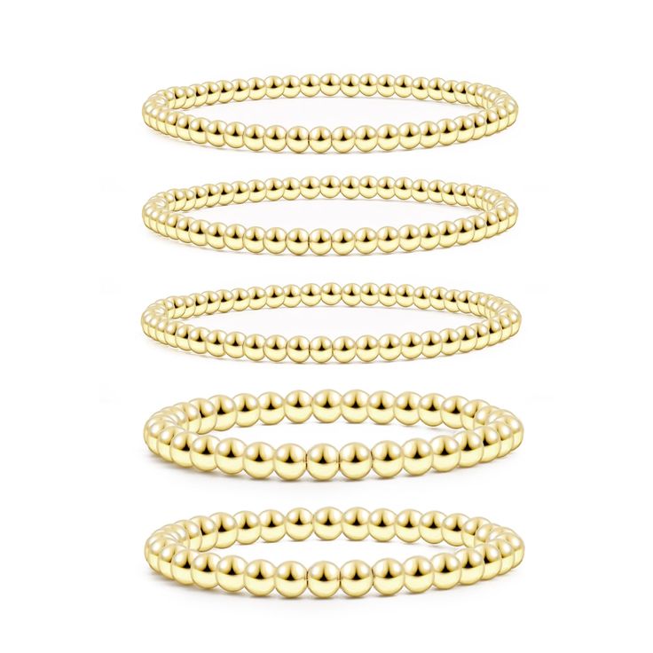 PRICES MAY VARY. 【Gold Beaded Bracelet Set】The bracelet set contains 2 gold large bead bracelets, 3 gold small bead bracelets. The diameter of the small beads is about 4mm, and the diameter of the big beads is about 6mm, 5 bracelets in total. Whether it is a party or an everyday outfit, you are charming. 【Dimensions】Bracelet length: about 7 inches, beaded bracelet with strong elastic cord, elastic. The 7 inch length fits most wrists and the gold bracelet combo set looks comfortable and looks gre Small Bead Bracelets, Cloud Bracelet, Gold Beaded Bracelets, Bracelet Combo, Small Bead Bracelet, Gold Bracelets Stacked, Gold Beaded Bracelet, Bead Ball, Bracelet Pack