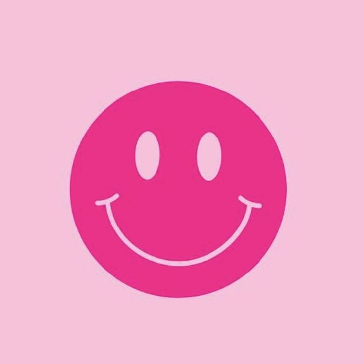 a pink smiley face with two eyes