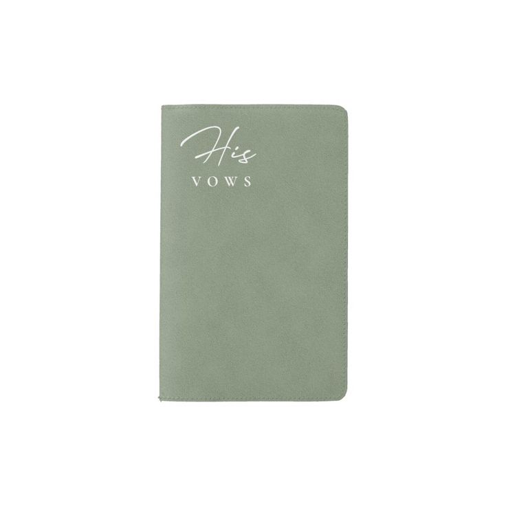 a green notebook with the word wows written on it's front and side