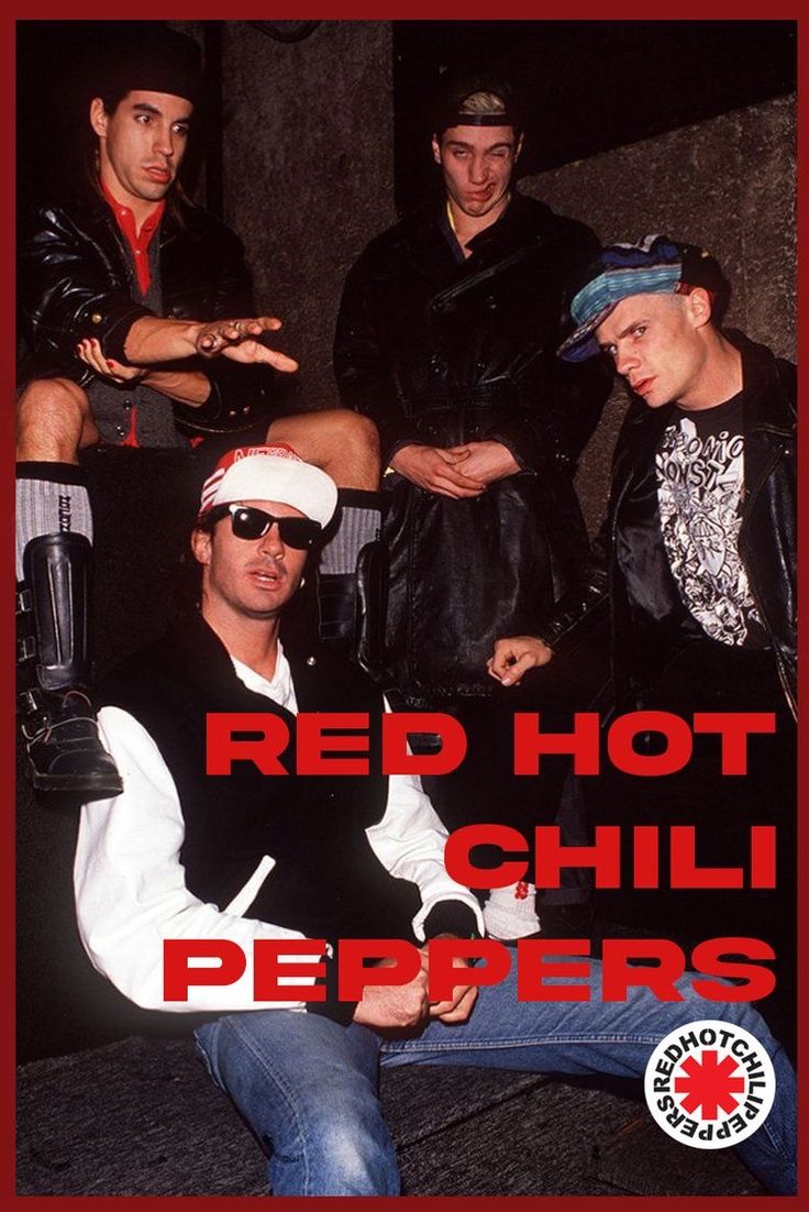 the red hot chili peppers are sitting next to each other