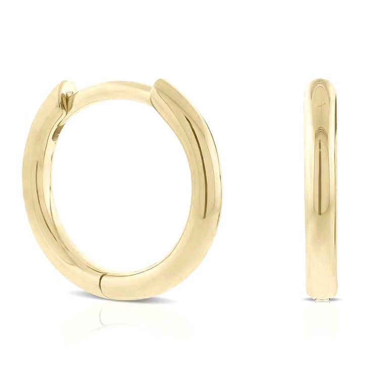 Strong, secure, and sleek 1mm tube hoop huggie earrings make for the perfect everyday earring. Approximately 12mm in diameter. Huggie Earrings, Huggie Hoop Earrings, Everyday Earrings, Huggies Earrings, Gold Bracelet, Hoop Earrings, Gift Ideas, Sleek, Yellow Gold