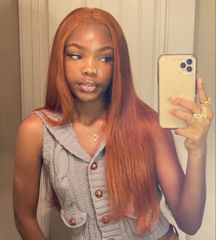 Ginger Hair Eyebrows, Ginger Hair And Eyebrows Black Women, Copper Hair And Eyebrows, Ginger Eyebrows Black Women, Summer Ginger Hair, Dark Skin Ginger Hair, Ginger Eyebrows, Dark Orange Hair, Dark Ginger Hair