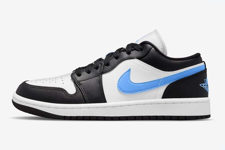 Wmns Air Jordan 1 Low ‘Black University Blue’ Air Jordan 1 Low Black, Nike X Travis Scott, Low Air Jordan 1, Nike Air Jordan 1 Low, Converse Run Star, Jordan 8, Adidas Spezial, Jordan 2, Jordan Sneakers