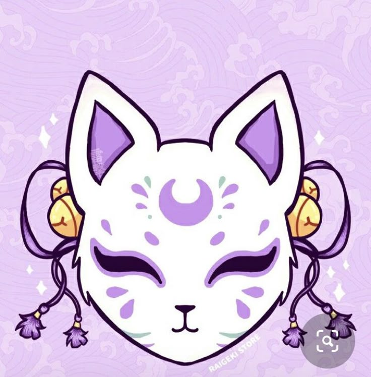 a white cat with purple ears and eyes