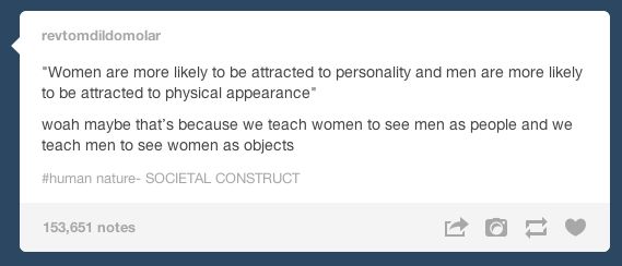 the tweet is being displayed for women to be attracted by men and women