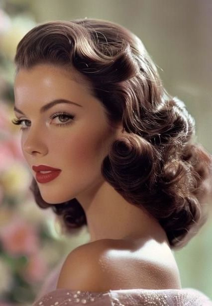 1952 Hairstyles, 40s Bridal Hair, 1950s Bombshell Hair, 1950s Hollywood Hair, Short Curly Vintage Hairstyles, 1940s Blonde Woman, 50s Hair Styles For Women, 50s Bridal Hair, How To Do 50s Hair