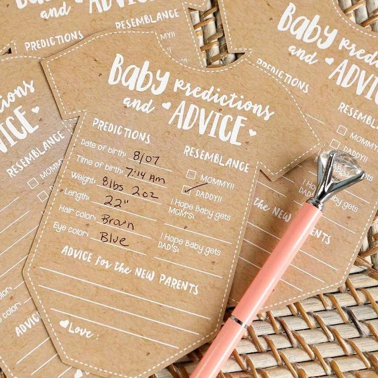 several baby shower cards with a toothbrush on them