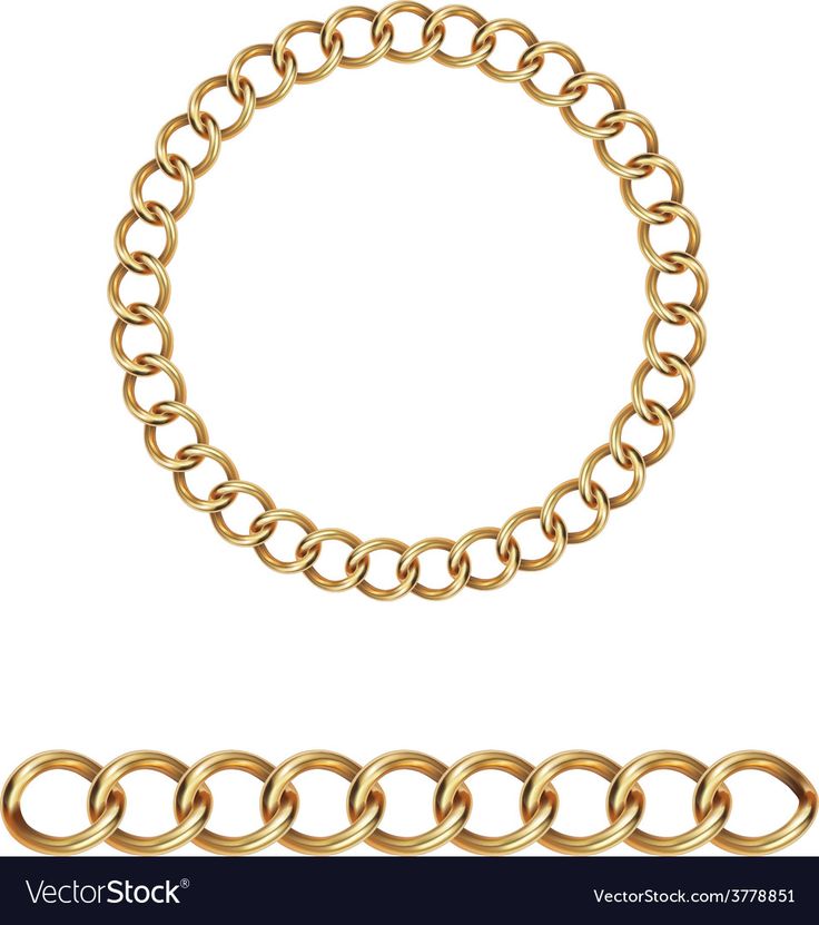 a golden chain on a white background with an empty space for the text or image