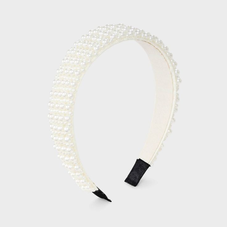 The Girls' Pearls Wide Headband by art class™ is a beautiful accessory that adds a touch of elegance to any outfit. Featuring delicate pearl detailing on a wide, comfortable band, this headband is perfect for dressing up casual looks or adding a special touch to party outfits. Made from soft, stretchy fabric, it provides a snug fit for all-day comfort. Whether for everyday wear or special occasions, this headband is a timeless and stylish choice. art class™ - One-of-a-kind looks for the one and Cute White Headband Headpiece, Simple Pearl Headband, White Pearl Headband, Pearl Black Headband, Pearl And Diamond Headband, Hair Twisters, Antler Headband, Bow Art, Halo Headband