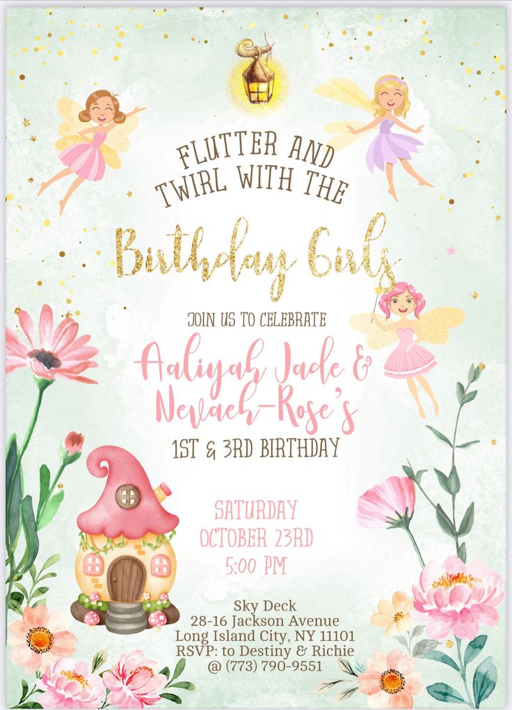 a birthday party with pink flowers and fairy decorations