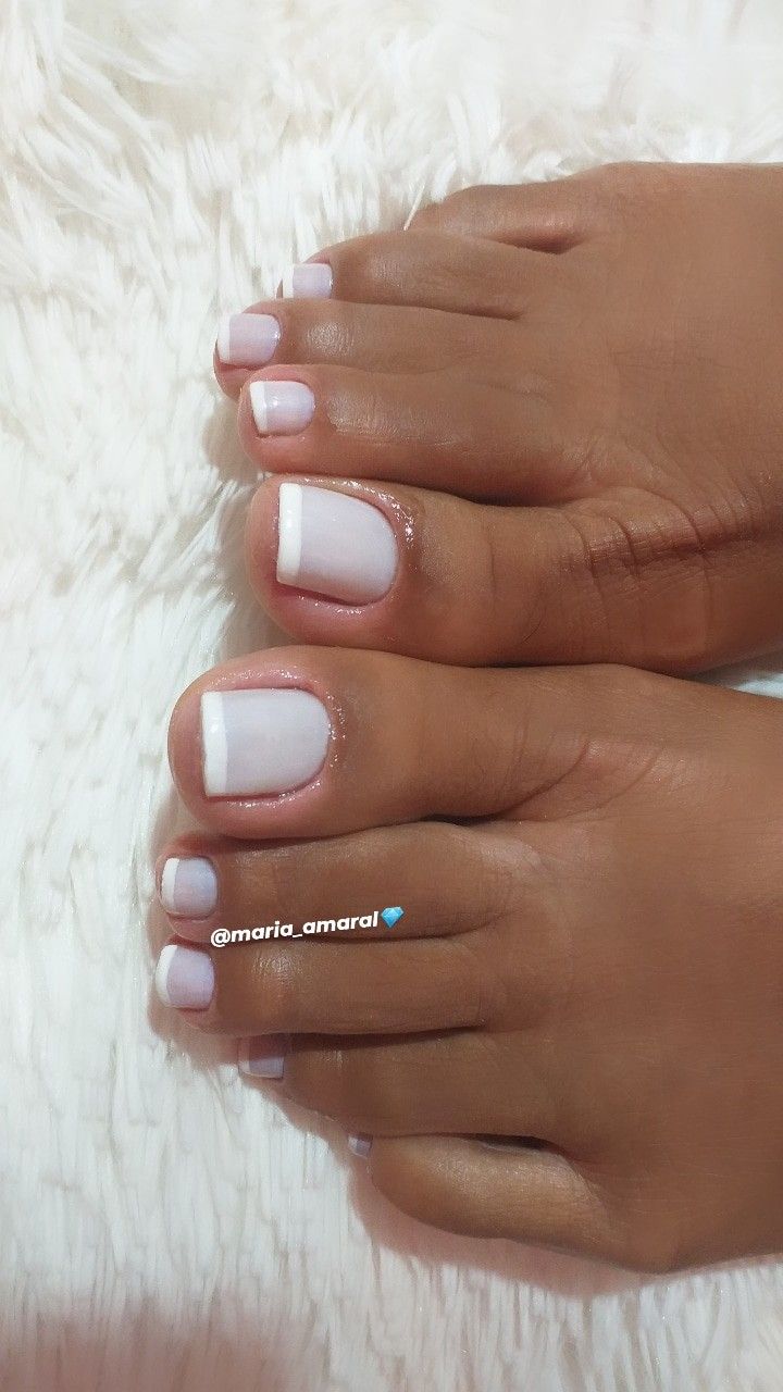 White On White French Pedicure, Drippy Nails, White Pedicure, French Pedicure, Toe Nail Color, Cute Toes, Birthday Party 21, White French, Pedicures