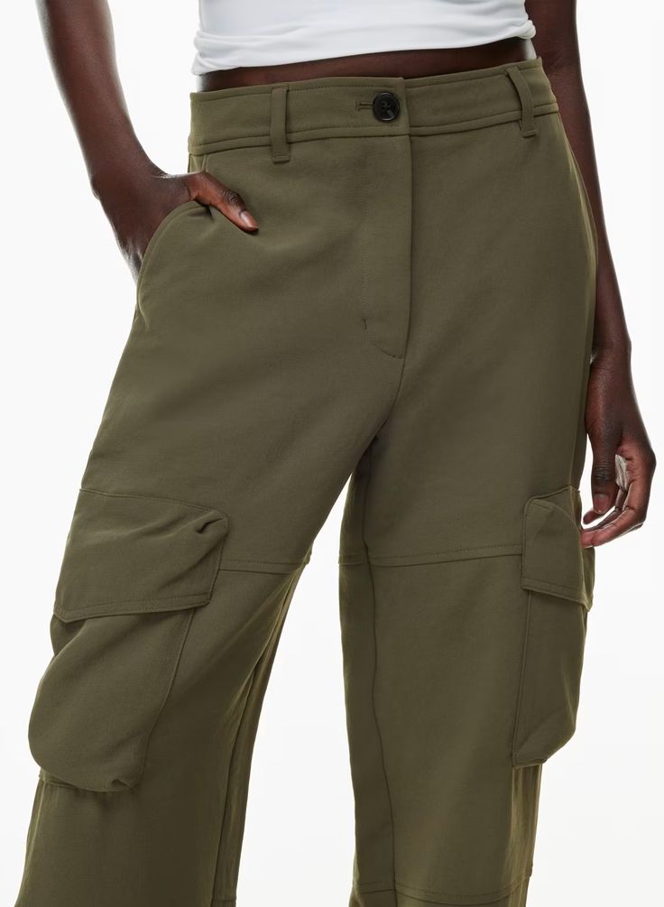 NEW PROJECT CARGO PANT | Aritzia Japanese Crepe, Japanese Crepes, Spring Staples, Short Bra, Cargo Pants Outfit, Irina Shayk, High Rise Pants, Cargo Pant, New Project