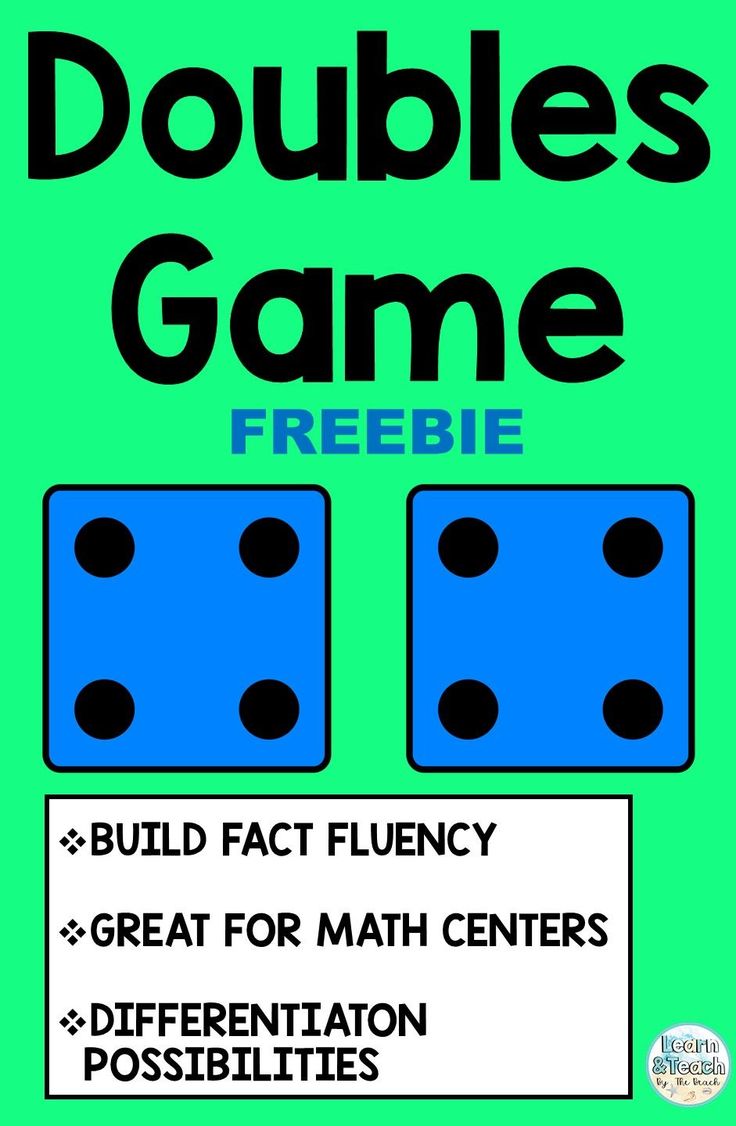 two blue dices sitting on top of each other with the words doubles game freebie