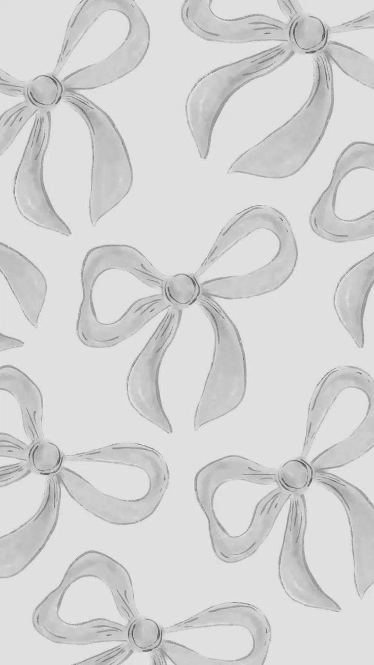 a drawing of bows on a white background