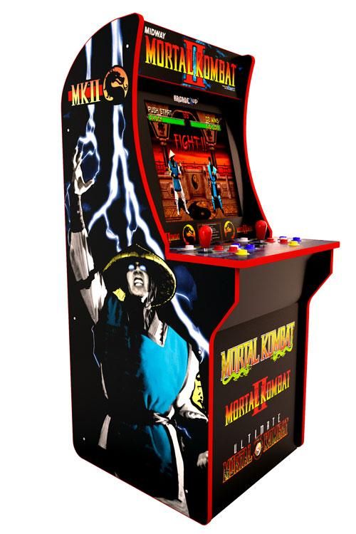 a video game machine with an image of a man holding a lightning bolt on it