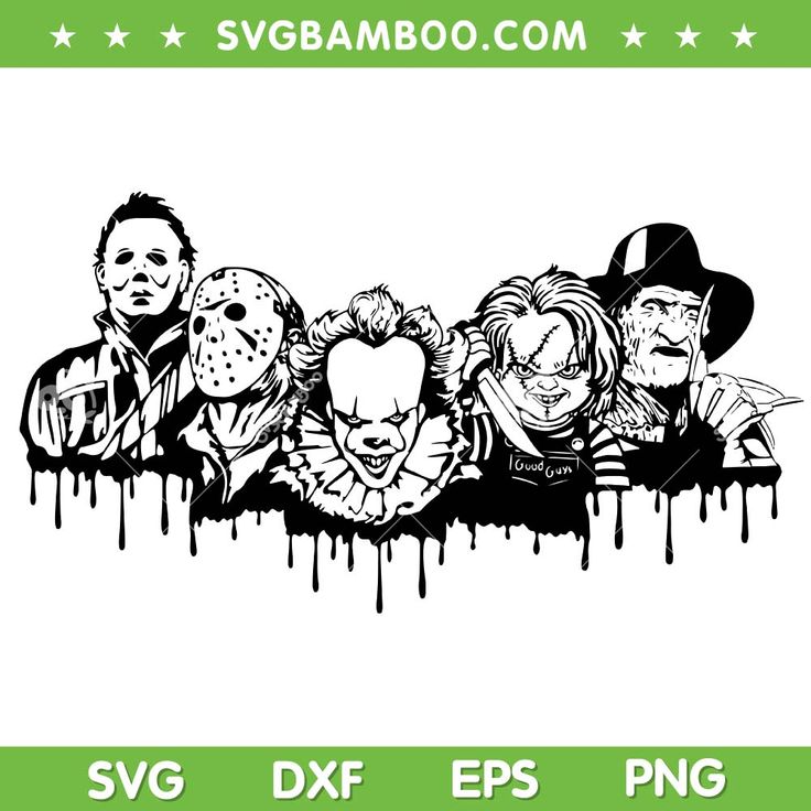 a group of clowns with masks on their heads and the words svg dxf