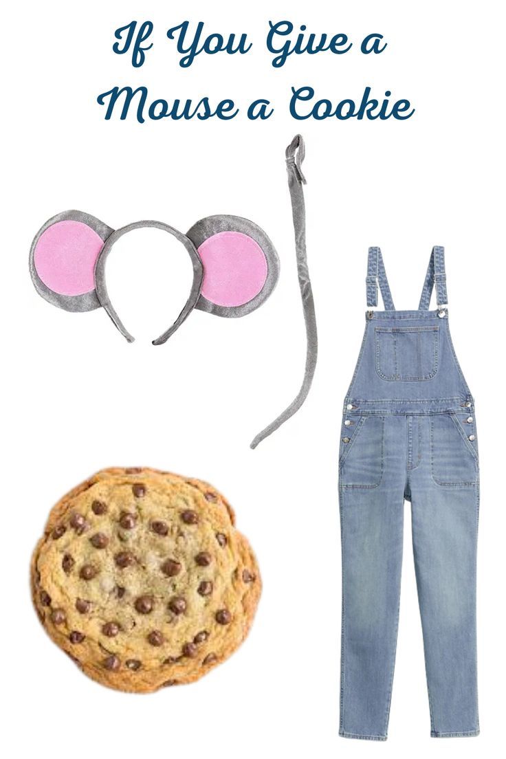 a cookie, mouse ears and overalls are featured in this post - it note