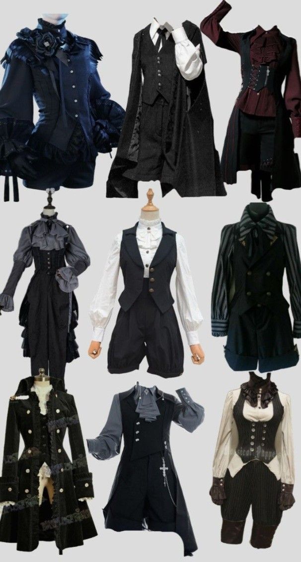 Aristocrat Outfit Women, Evil Outfits Male, Nonbinary Wedding Attire, Gothic Clothes Male, Fancy Boy Outfits, Fancy Clothes Men, Romantic Goth Outfits Men, Bard Outfits Male, Victorian Outfits Male