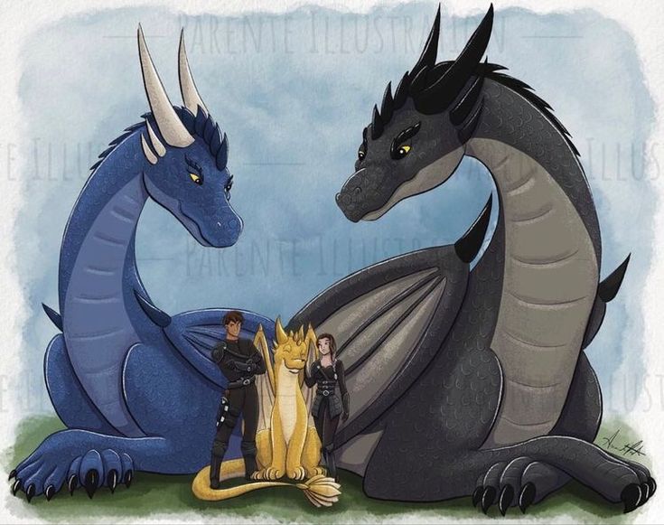 two blue and gray dragon sitting next to each other