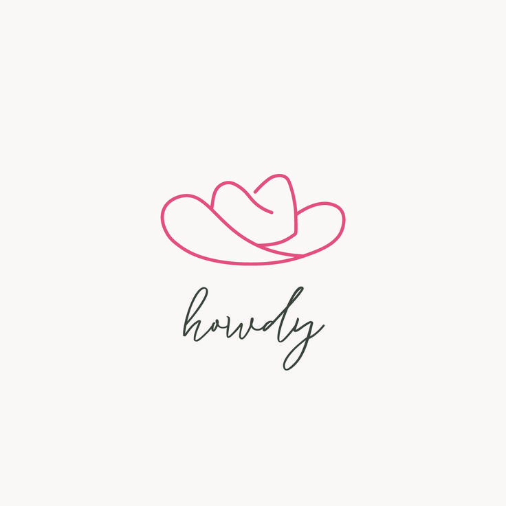 the word buddy written in black ink with a pink cowboy hat