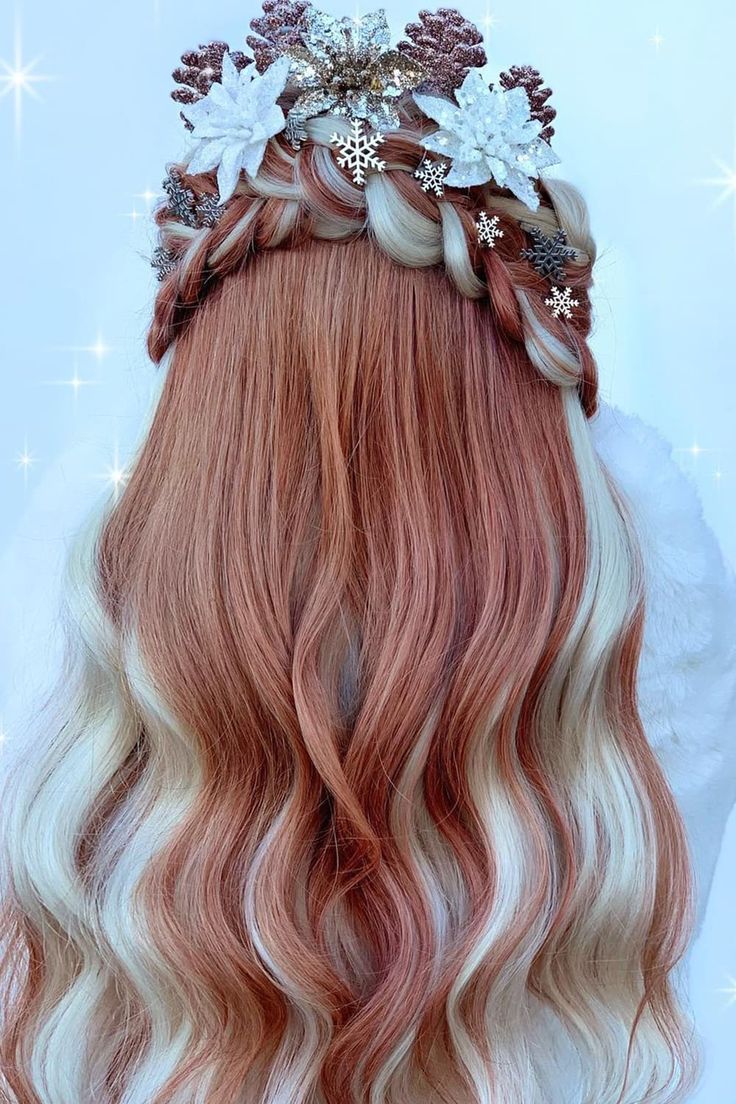 Holiday Hair Color, Fantasy Hair Color, Peekaboo Hair, Hair Color Unique, Creative Hair Color, Airbrush App, Dyed Hair Inspiration, Pretty Hair Color, Christmas Hairstyles