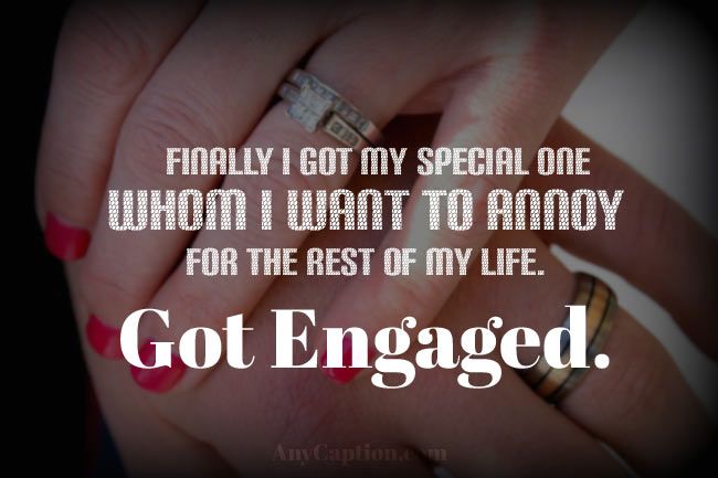 a couple holding hands with their wedding rings on top of each other and the words got engaged