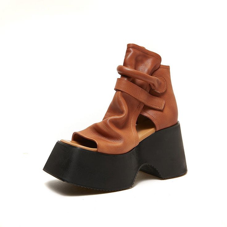 These sandals are designed in a retro style with 60 mm chunky heel. Made from soft leather, soft bottom that ensure all-day comfort. Wear yours with tailoring and denim alike. Color: Brown/BlackMaterial: Top layer cow leatherLining: genuine leatherInsole: PUSole: PU foamHeels: 6Cm/2.36" Fit: Medium to Wide, Runs Normal.Origin: Made in China Production Time: About 3-5 days (Any exceptional case will email you, Please pay attention to your email left) Shipping Time: Free Shipping To most locations Retro Sandals With Leather Sole, Retro Leather Sandals With Leather Sole, Leather Platform Sandals With Square Toe, Retro Leather Sandals With Heel Loop, Retro Leather Heels For Summer, Retro Leather Summer Heels, Retro Summer Leather Heels, Leather Sandals With Padded Heel, Retro Leather Sandals With Block Heel