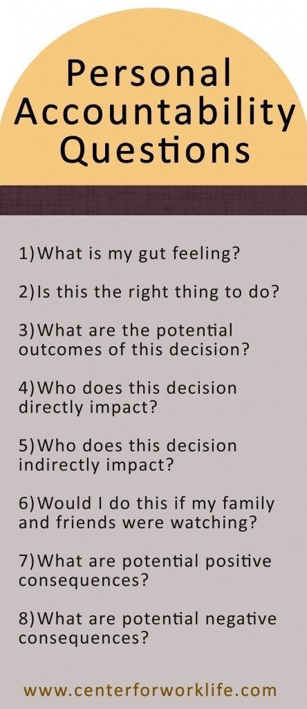 a poster with the words personal accountability questions