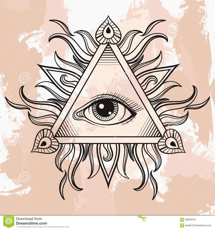 an all seeing eye in the center of a triangle