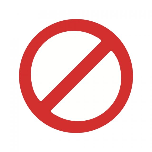 a no entry sign is shown in red on a white background for use as a symbol