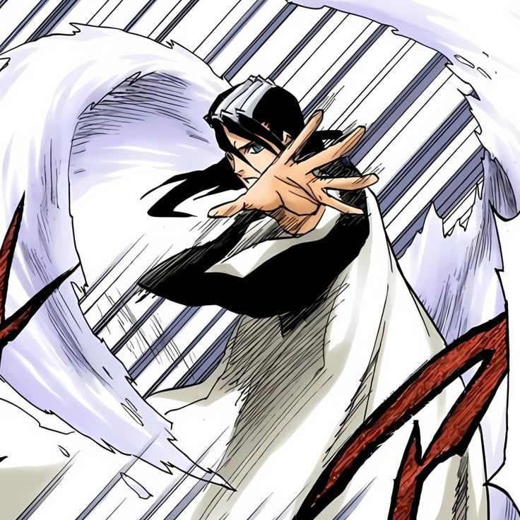 an anime character with black hair and white wings, holding his arms out in the air