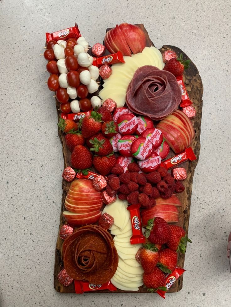 an art piece made out of fruit and candy