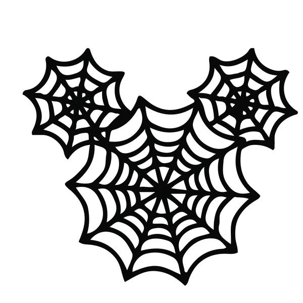 a black and white spider web pattern on a white background