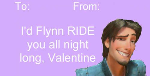 an animated image of a man with a smile on his face and the words i'd flyn ride you all night long, valentine