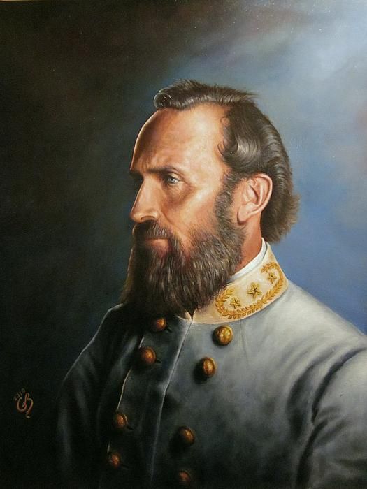 an oil painting of a man with a beard and wearing a uniform, in front of a blue background