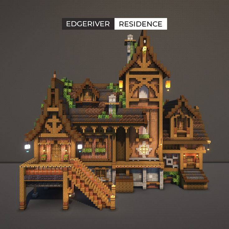 an image of a large house made out of wood and stone with the words edgeriverer residence above it