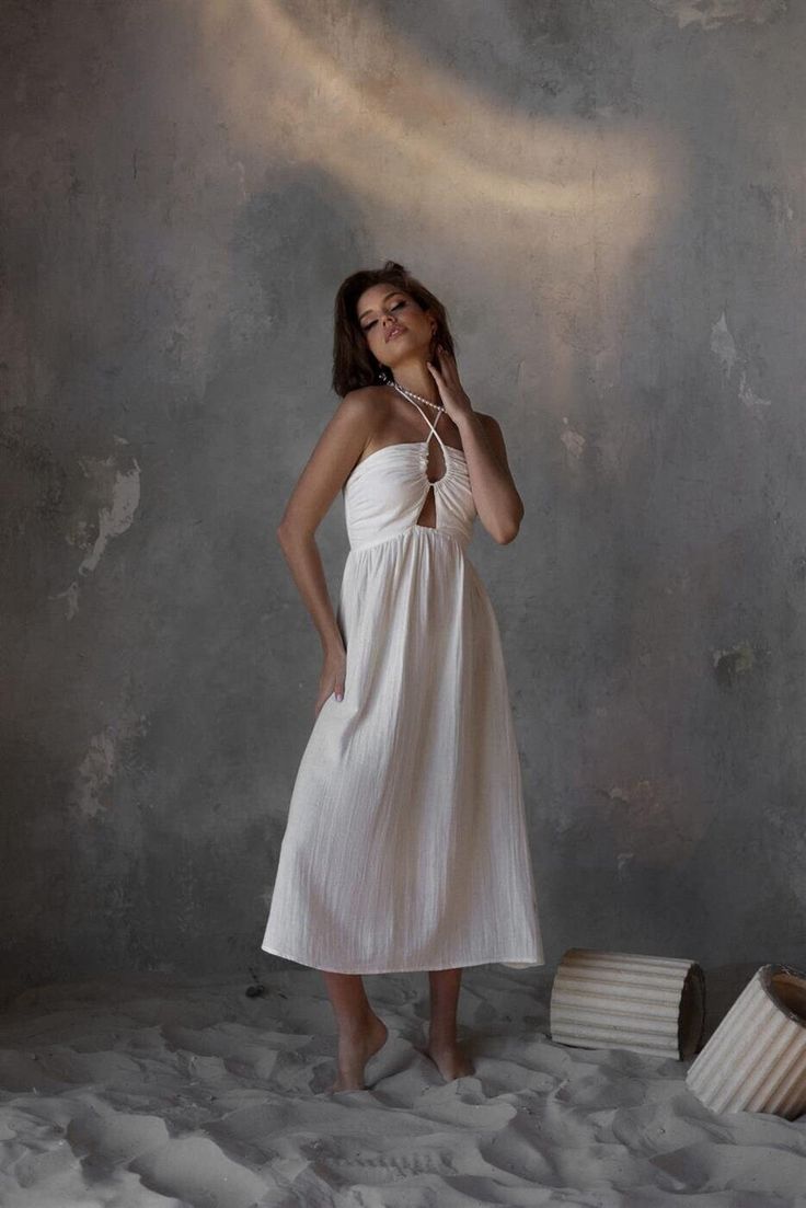 Introducing our stunning Long Summer Dress, a perfect blend of boho style and elegance. This flowy and comfortable dress is ideal for any summer occasion, whether you're attending a wedding as a guest or simply enjoying a day out. The slit detail adds a touch of allure, while the Greek Goddess-inspired design brings a timeless charm to your look. With its ethereal and romantic vibe, this dress is sure to make you feel like a goddess yourself. Embrace the beauty of the season with our versatile a Bridal Simple Dress, Backless Dress Wedding, Dress Goddess, Grecian Dress, Long Summer Dress, Dress Wedding Guest, Dress Cottagecore, Goddess Dress, Cottagecore Dress