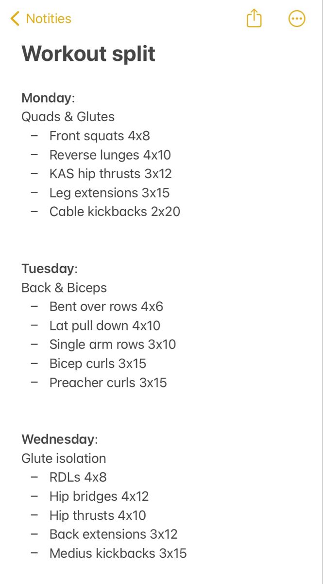 the workout plan is displayed in this screenshote screen shot, which shows how to use