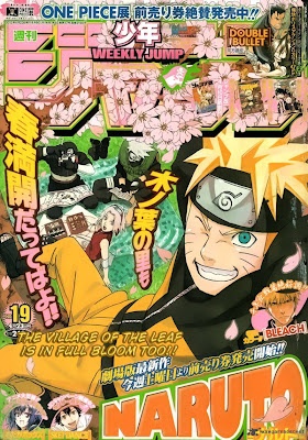 an anime magazine cover with naruto and other characters on the cover, including one man