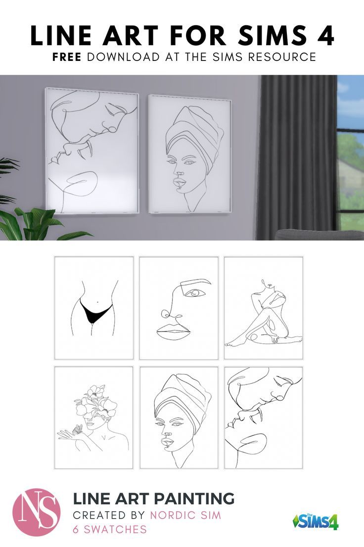 the line art for sims 4