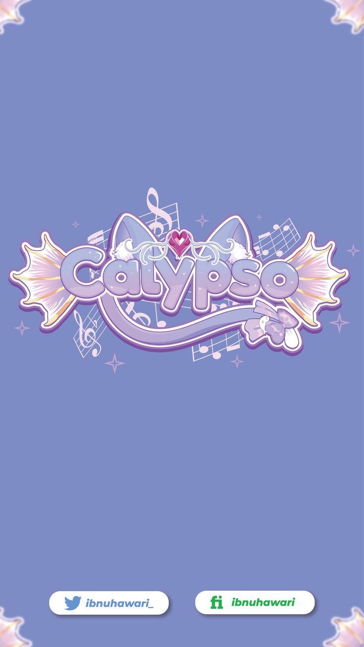 the logo for calyps is shown on a blue background with music notes and stars