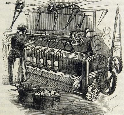 an old drawing of a machine that has many items on the front and side of it