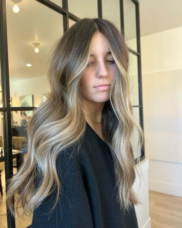 Brown Hair With Few Blonde Highlights, Neutral Brown Blonde Balayage, Blonde To Brown Hair Transition, Blonde In Brown Hair, Brown Hair With Blonde Highlights Balayage, Blonde Balayage On Dark Hair Brunettes, Brown Hair Blonde Balayage, Dark Brown Hair With Highlights Blonde, Fall Balayage Blonde