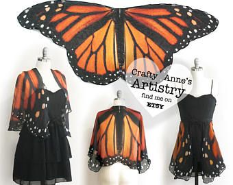 Pirate Halloween Decorations, Green Fairy Wings, Orange And Black Butterfly, Butterfly Fairy Wings, Butterfly Sketch, Wings Butterfly, Moth Butterfly, Butterfly Scarf, Moon Moth