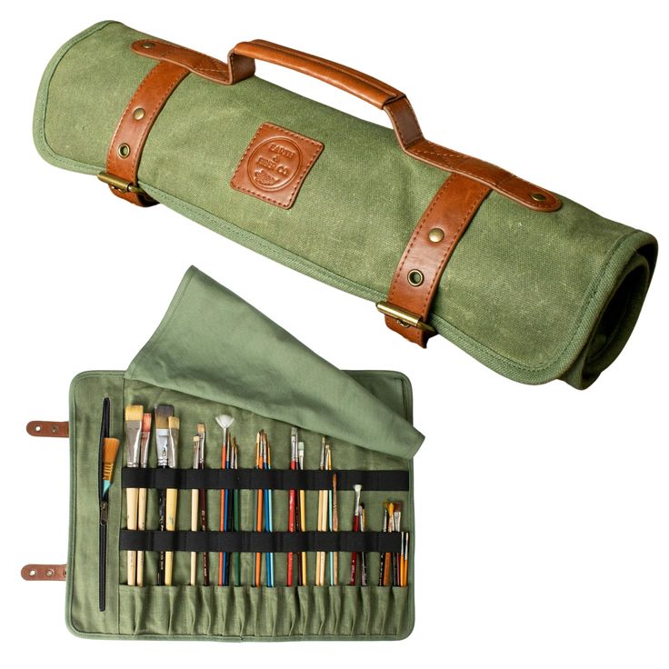 PRICES MAY VARY. Great for plein air painting - Artists are on the move. Pack up your brushes in this art bag and head outdoors! Easily bring your painting, drawing & art supplies wherever on every adventure! Protect your artist supplie s- Your brushes are valuable. Designed for travel, this case has elastic bands to securely hold brushes and a soft canvas flap to provide protection. Convenient to carry - this paint brush case simplifies painting on the move. Move your brushes like a professiona Drawing Art Supplies, Paint Brush Holder, Art Supplies Bag, Paint Brush Holders, Art Supplies Storage, Brush Roll, Artist Brush, Leather Paint, Art Storage